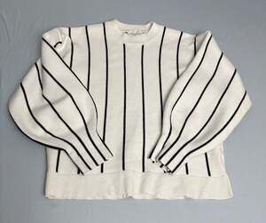 All:Row Balloon Sleeve Pinstripe Sweater